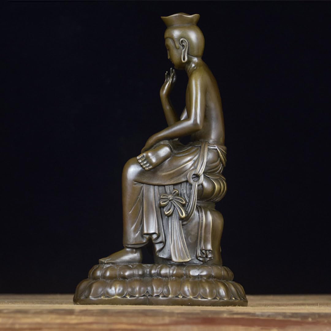 弥勒菩薩 銅製 仏像 置物 Amazon｜置物【菩薩】弥勒菩薩半跏像 仏像 フィギュア 総高19cm